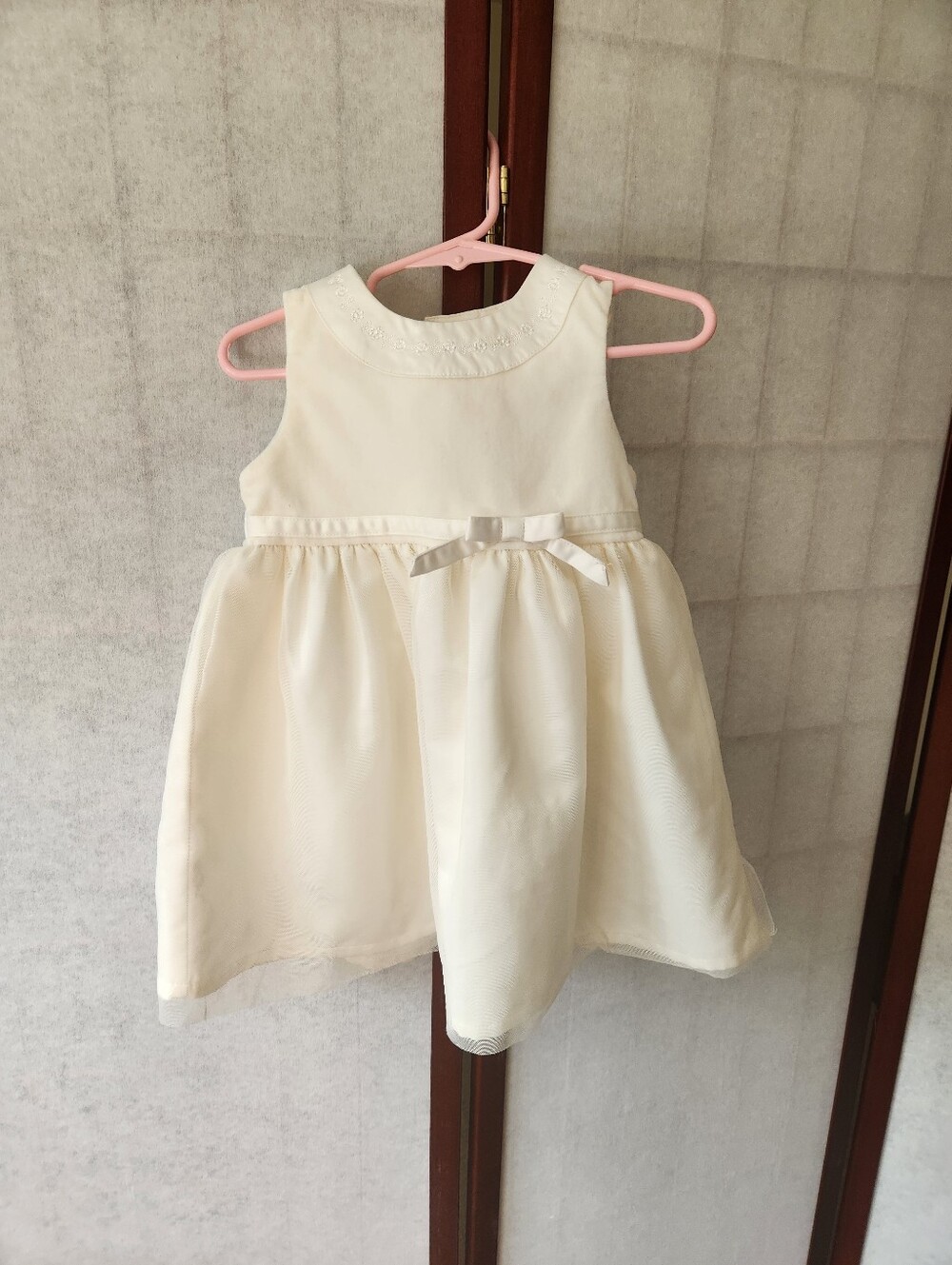 Vtg Carter's 18M Baby Girl Ivory Flower Girl Holiday Dress w Bottoms Embroidered